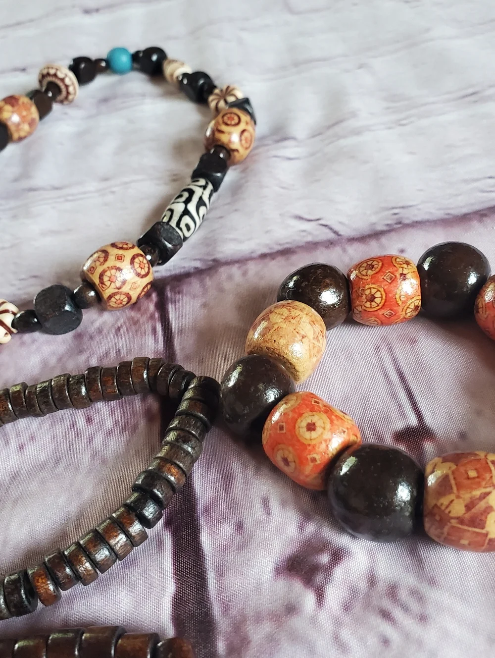 Bohemian Beaded Jewelry Set Handcrafted Necklace Bracelets Earrings Chunky Batik